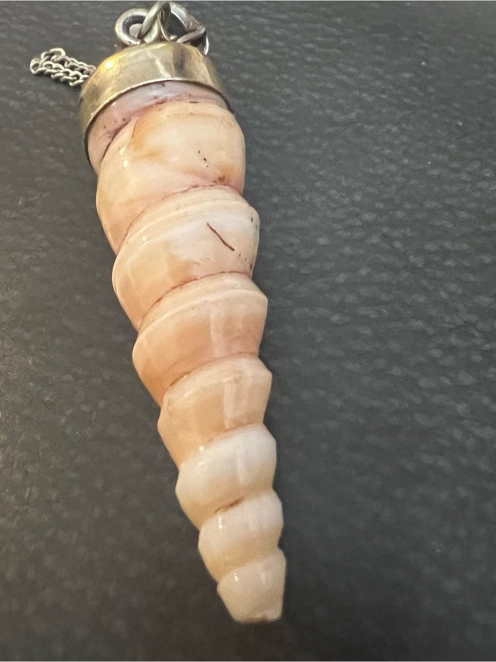 Shell Spiral Pendant Necklace - Pink Cream Shell Tutu-rille Vintage
